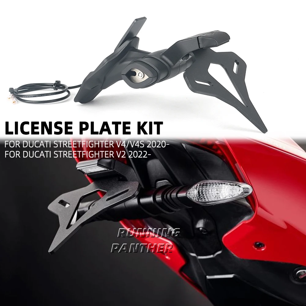 

Motorcycle Rear Short Tail Stock License Plate Holder Tailstock Frame Bracket For Ducati Streetfighter V2 2022- & V4 S V4S 2020-