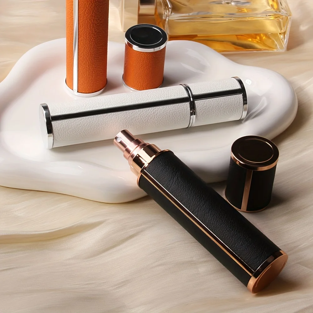 5 Stück 12ML Nachfüllbare Leder-Parfümflaschen, Tragbare Reise-Probenfläschchen, Mini-Druck- und Abfüllflasche, Parfüm-Nachfüllspender – Detail 2