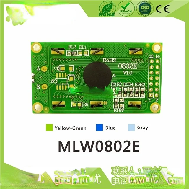 LCD 0802 Layar LCD Ukuran Kecil Modul LCD 8X2 Karakter Layar Port Paralel 5V 0802E