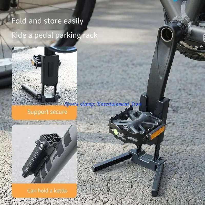 

G7NF Bicycles Rear Parking Rack Mountain Bike Side Frame Stand Roadside Support Ladder Plastic Stand Pedal Frame