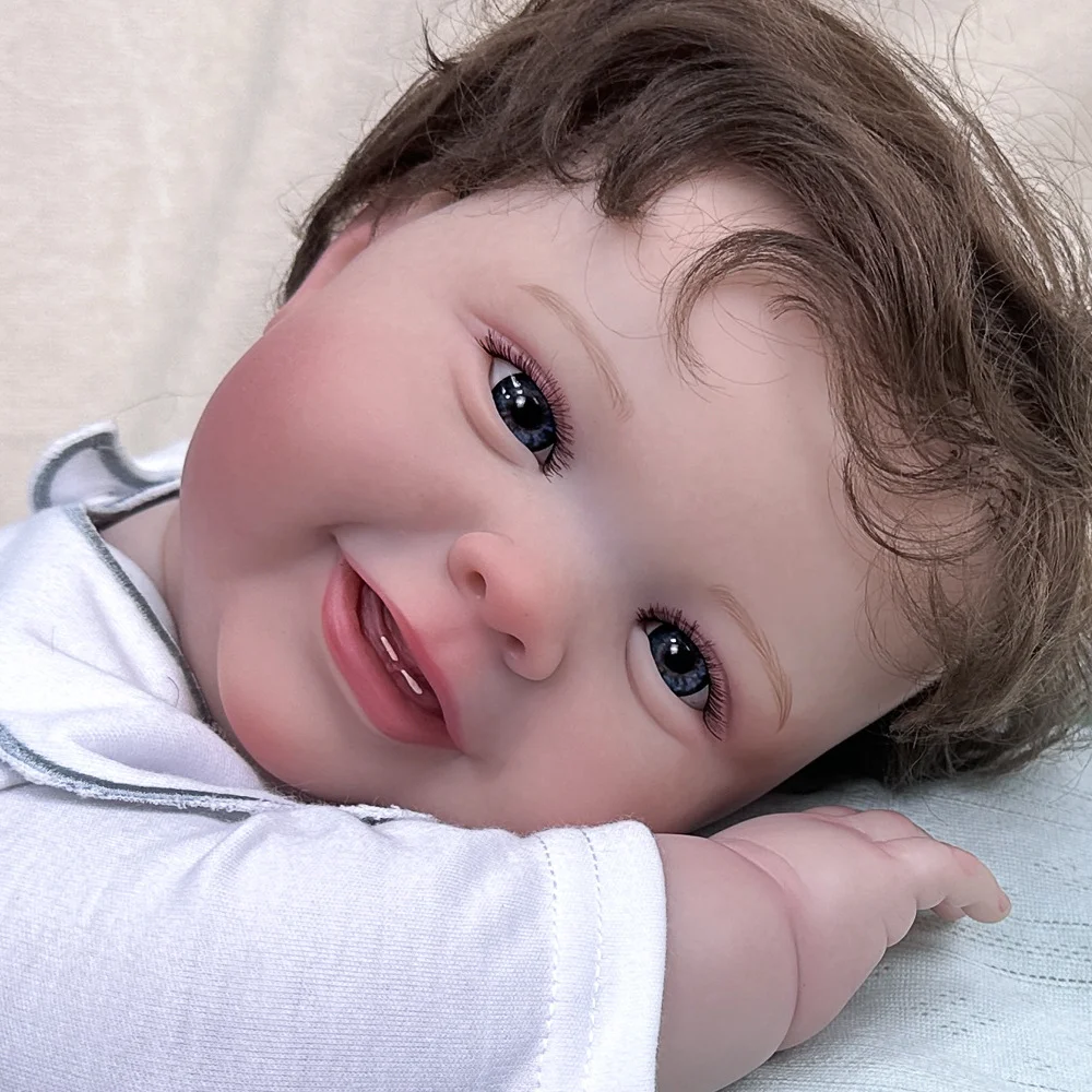 Simulazione da 22 pollici Baby Chubby Cute Reborn Doll Regalo per la bambola dei bambini Può sedersi o sdraiarsi e essere amichevole W-022PW