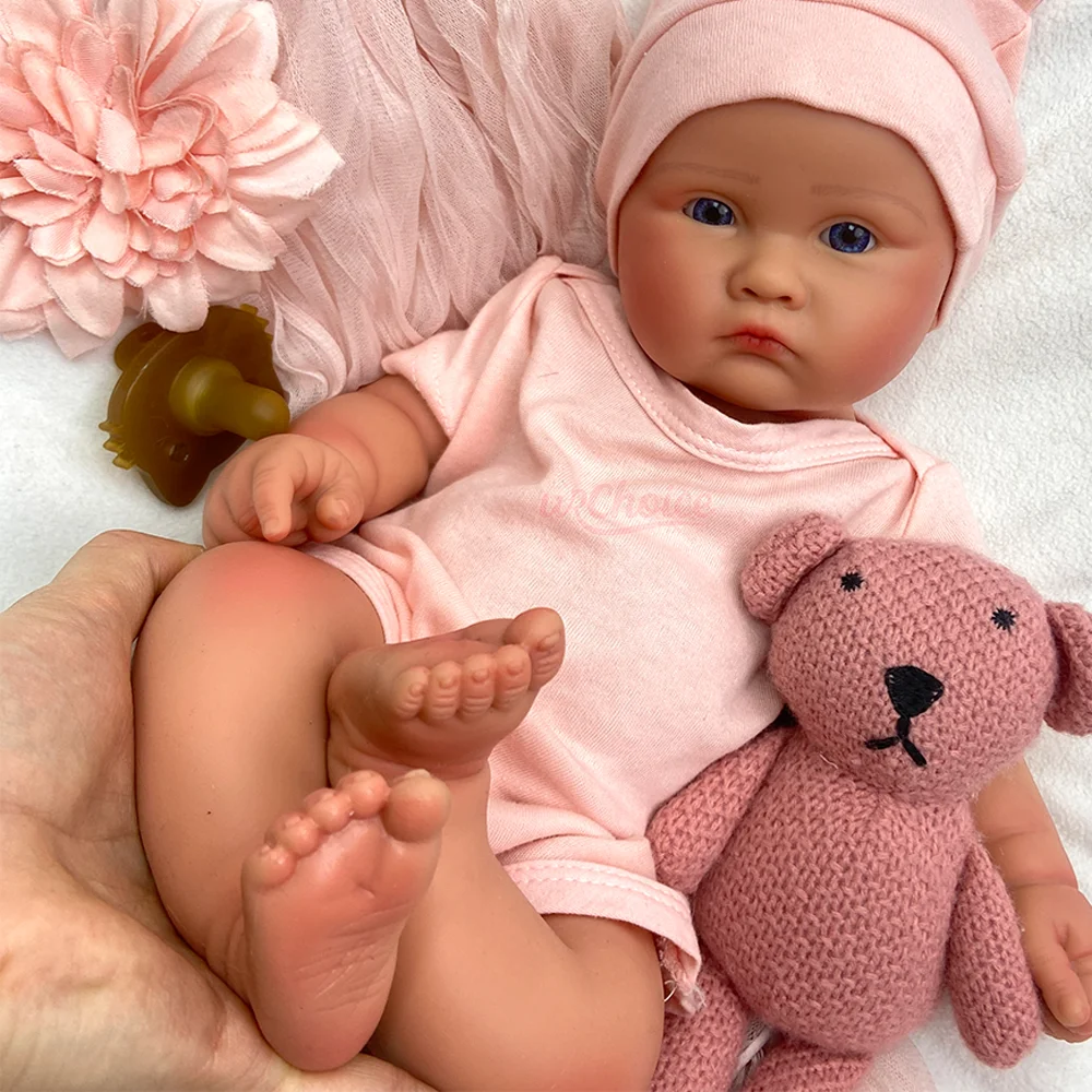 Nova Boneca Reborn de Silicone 100% Completo, 18 Polegadas, Recém-Nascida Ponderada, Não Pintada/Pintada, Bebê Reborn Menina, Muñeca De Renacimiento De Silicona