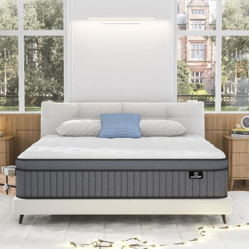 King Size Mattress 12 Inch Hybrid King Mattress in a Box,  High density Memory Foam and Independent Pocket Springs, Firm