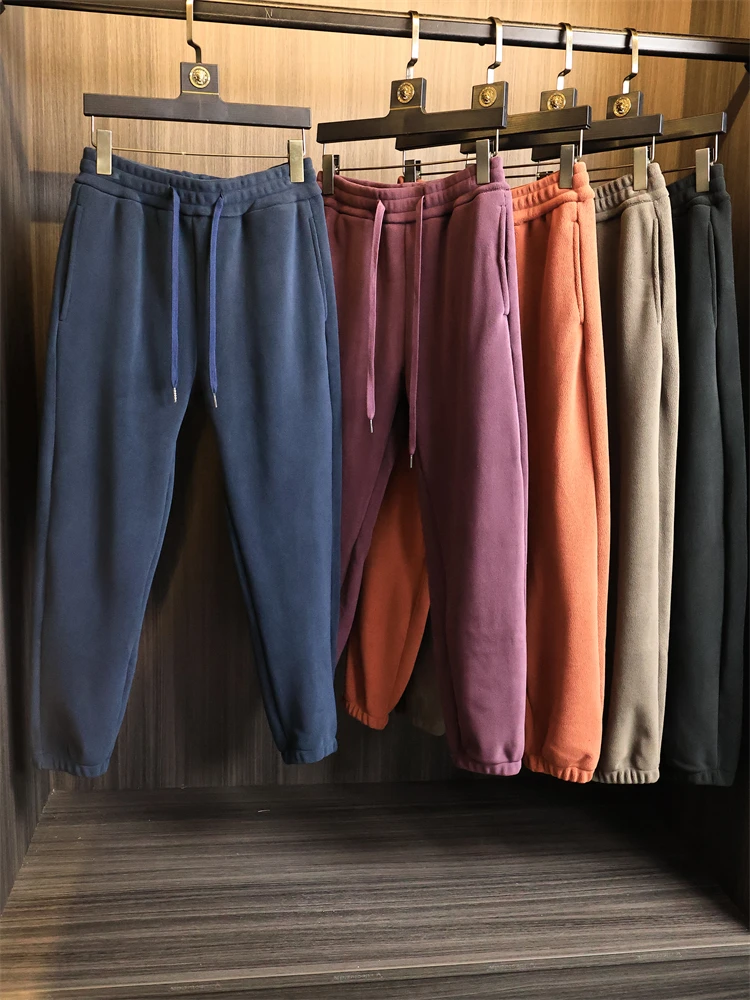 

Двусторонние спортивные повседневные брюки Fce Thiened для мужчин, прямые брюки с эластичной резинкой на талии, городская мода, дышащие, чистый цвет