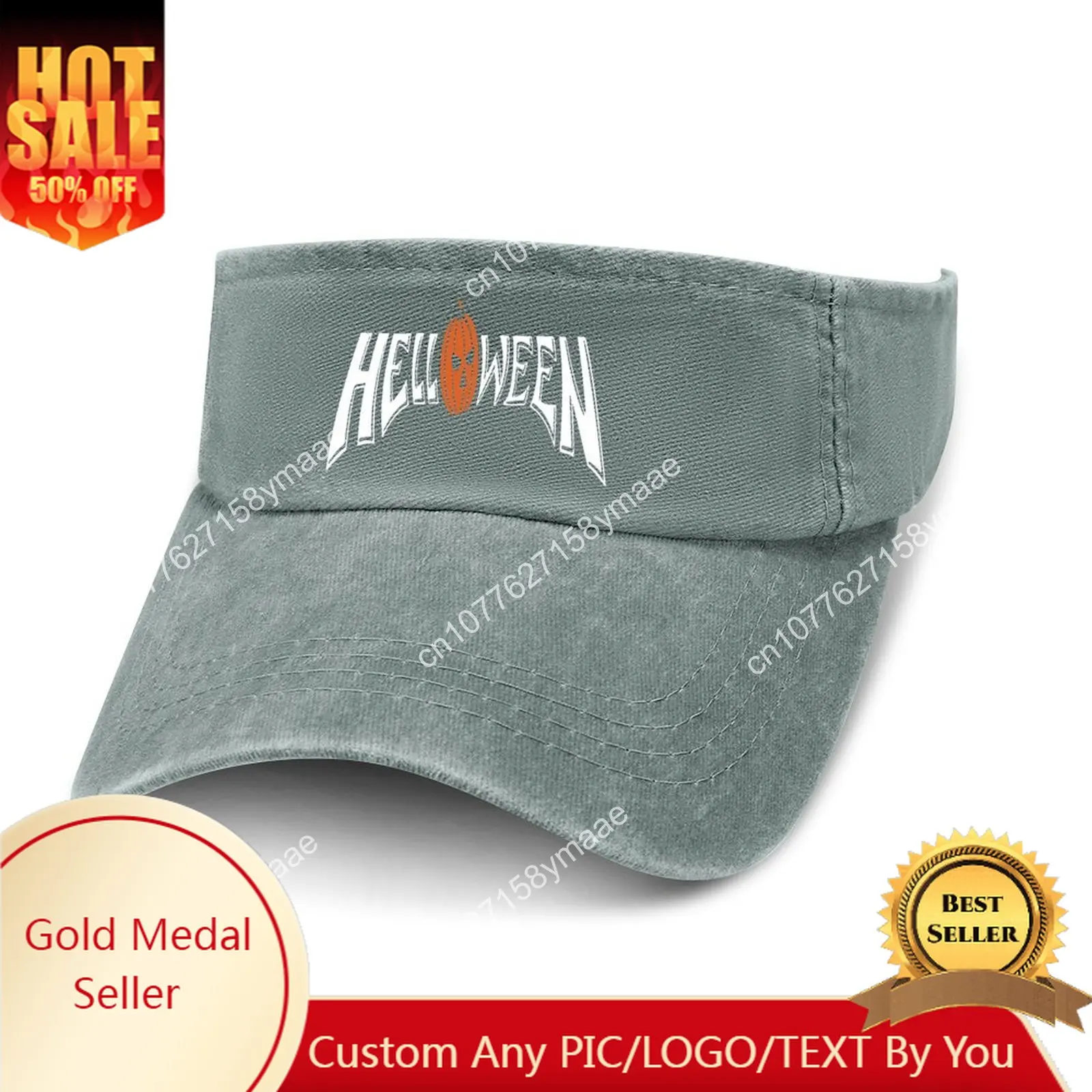 

Helloween Band Sun Visor Leaky Top Cowboy Hats Mens Womens Customize DIY Cap Sports Baseball Tennis Golf Caps Empty Open Top Hat