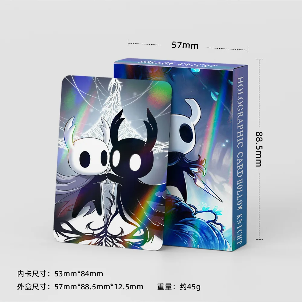 30PCS Hollow Knight Laser Cards Action Adventure Game Flash Card Double Sided LOMO Card Character Collection Card Kids Toy Gift