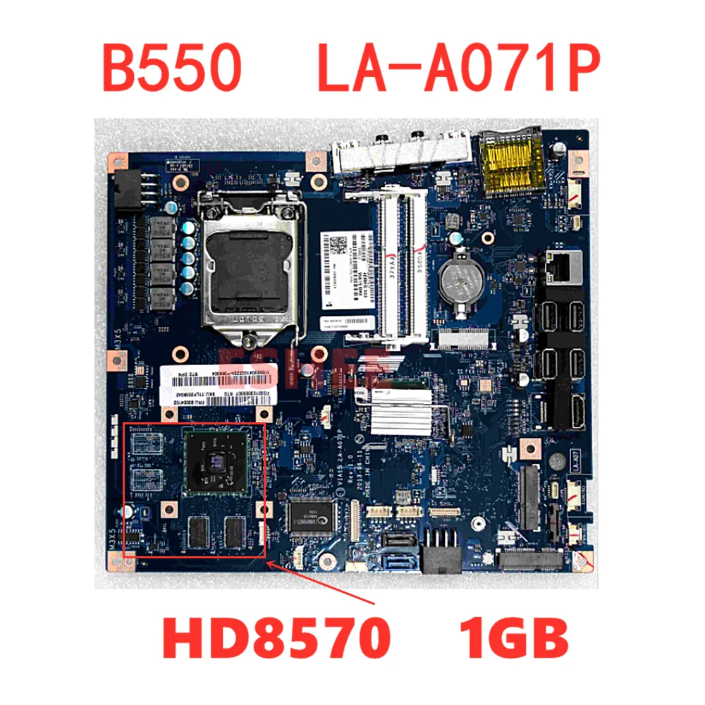 VIA15 LA-A071P اللوحة الأم لينوفو B550 اللوحة الأم للكمبيوتر المحمول HD8570 1G HD8850 2G GPU DDR3 اختبار جيد