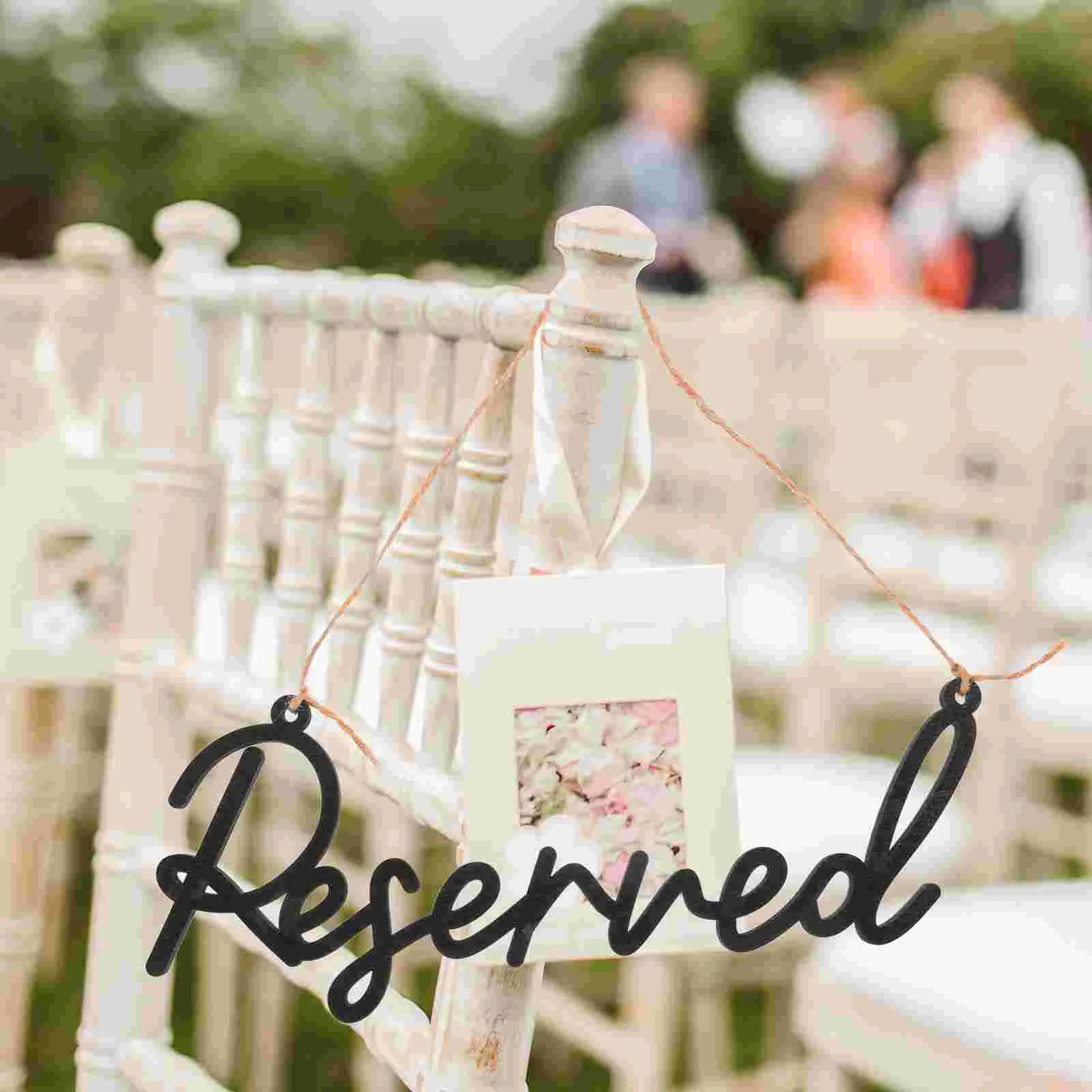 6 Pcs Reserved Sign Hanging Chair Wedding Signs Decoration Must Haves Bride Activity Supplies Wooden