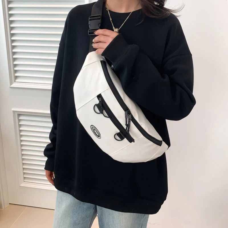 

Женская сумка через плечо, нейлоновая поясная сумка, однотонная поясная сумка на одно плечо подходит для путешествий и выхода.