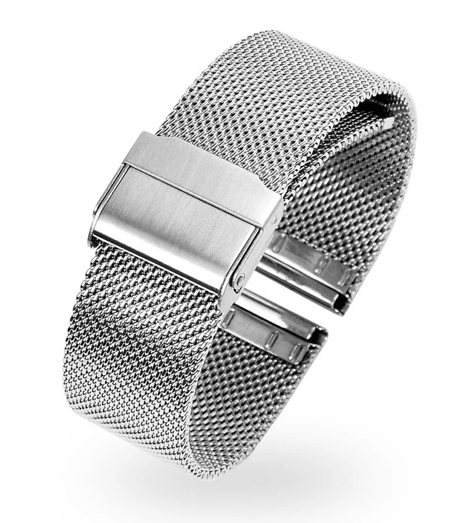 Milanese Uhrenarmband 12mm 14mm 16mm 18mm 20mm 22mm 24mm Universal Edelstahl Metall Uhrenarmband Armband Schwarz Roségold – Detail 5