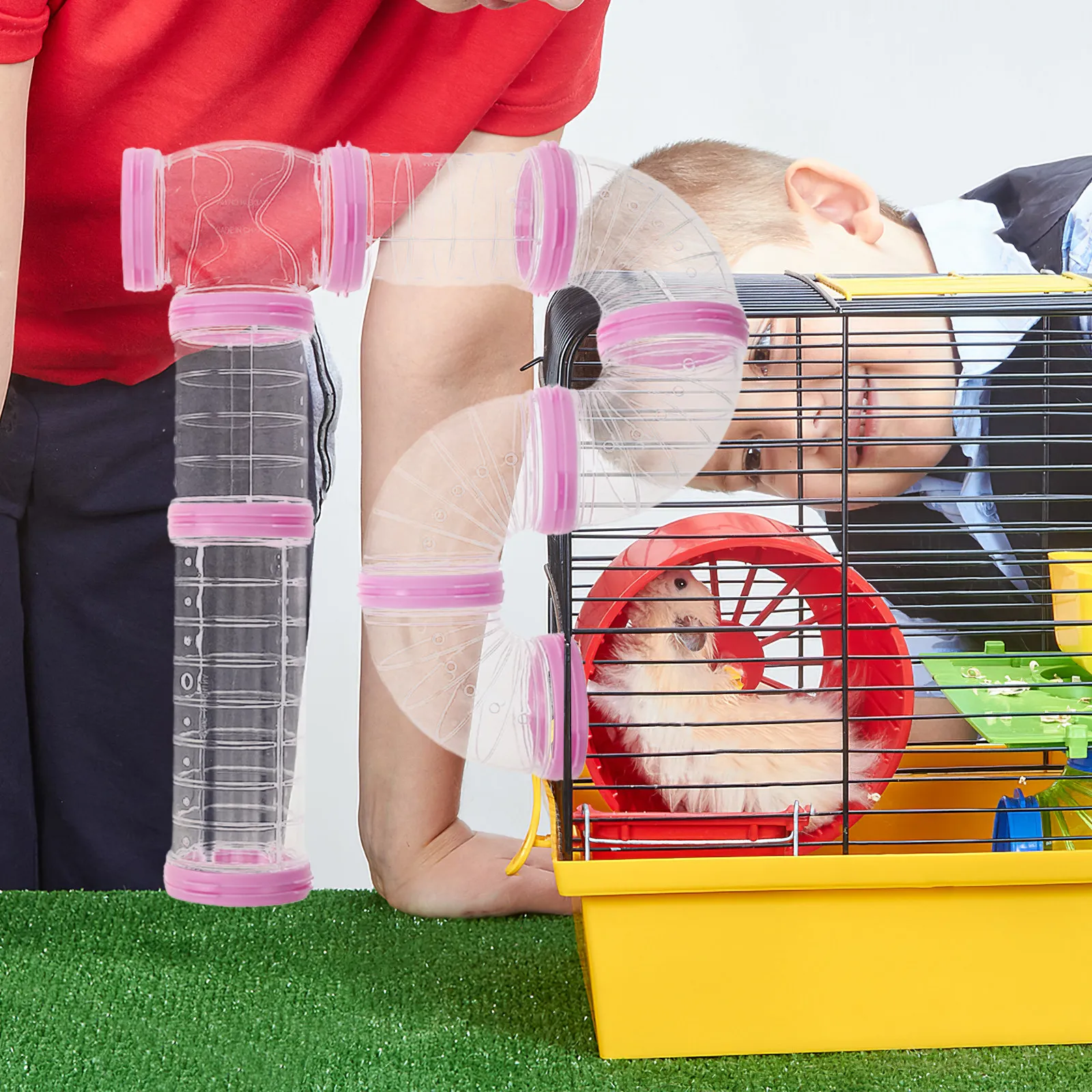 

2 комплекта прозрачных модульных трубчатых тоннелей для клеток хомяков, ферrets и морских свинок