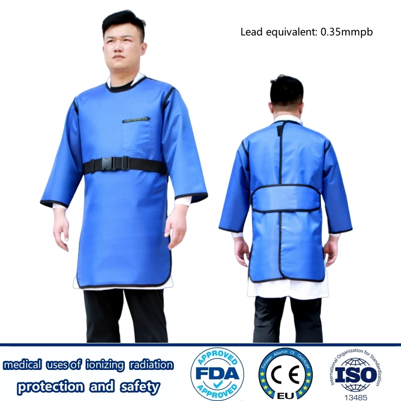 X-ray radiological protection 0.35mmpb long sleeved lead apron ionizing radiation protective double sided adult lead clothes