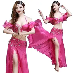New Adult Lady women Belly Dance Costume Oriental bellydance skirt Stage Performance 2/3pcs set Bra Belt Skirt Bellydancing Wear