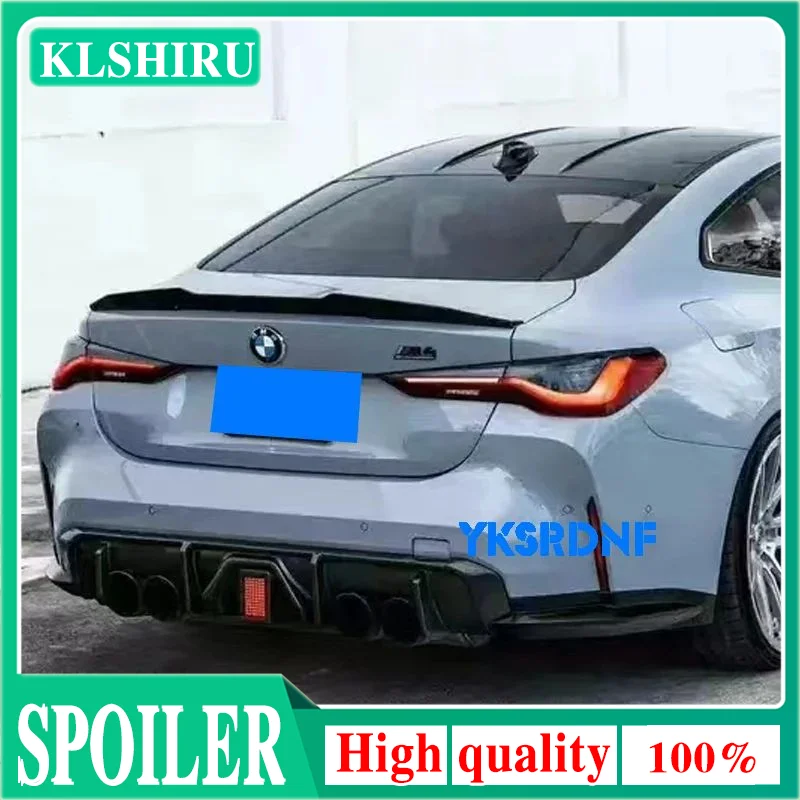 Car Spoiler For BMW 4 Series G22 Coupe/G82 M4 PSM Style Real carbon fiber material Rear Spoiler Trunk wing 2020-2024 Glossy blac