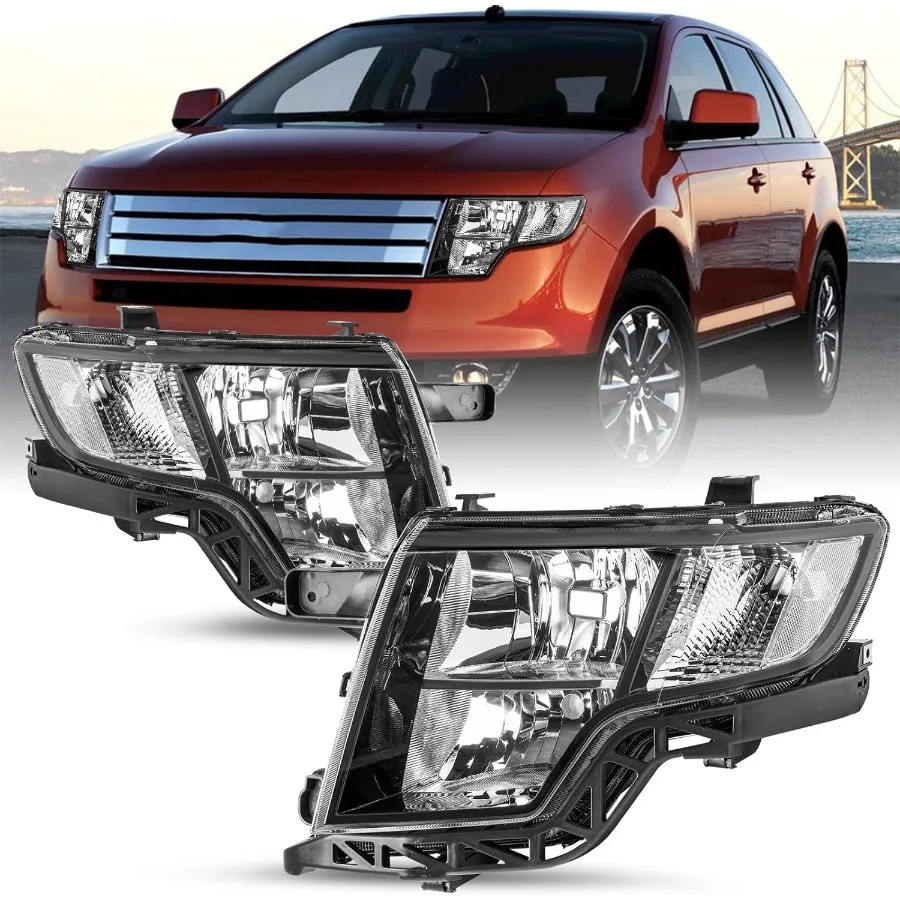 

Для 2007 2008 2009 2010 Edge [Halogen Type] OEM комплект пар фар FO2503228 FO2502228 черный корпус с Cl