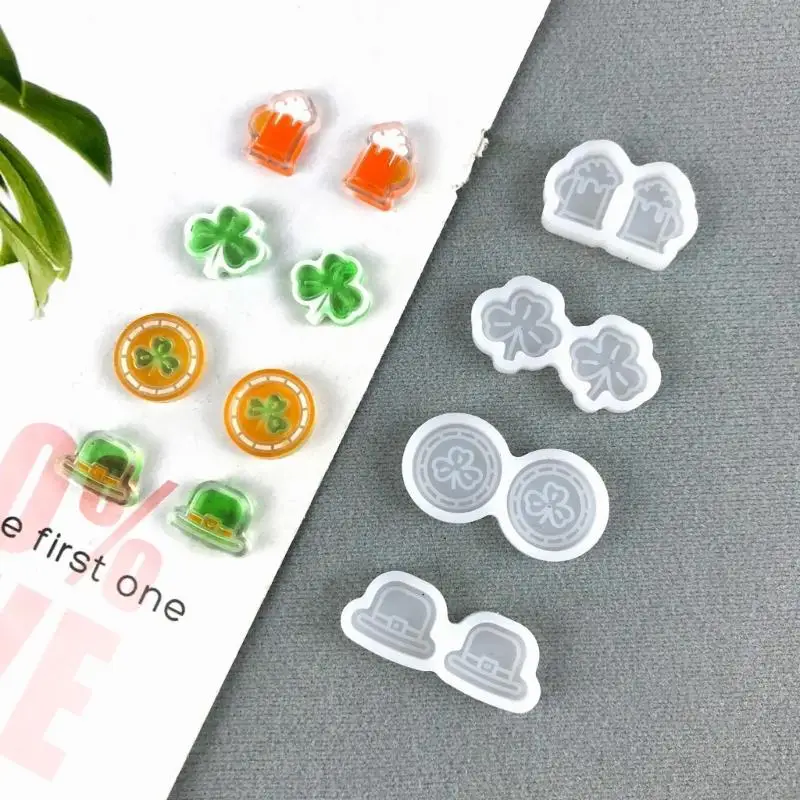 R3MC Elegant 4pcs Silicone Clovers Oorringvorm voor sieraden Making Accessoire voor het maken benodigdheden Home Accessoires