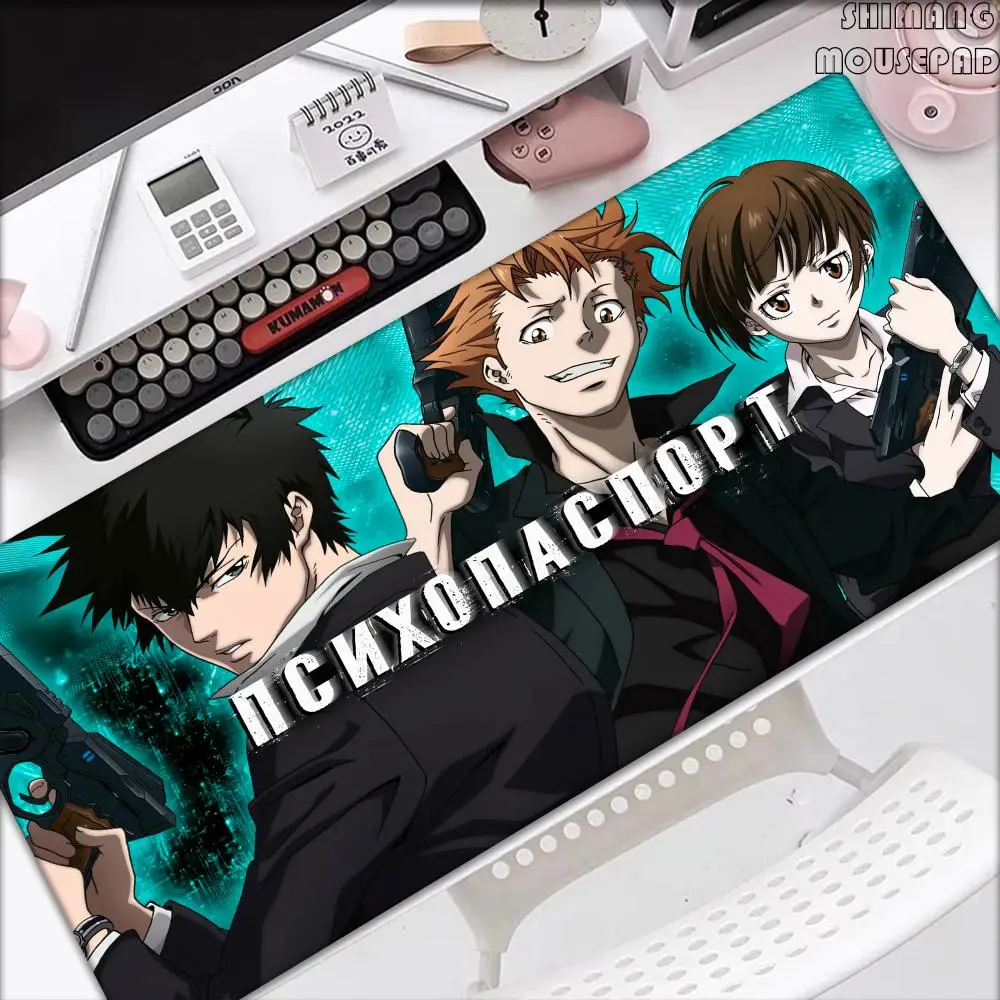 Anime Psycho Pass Floor Mat 80x30cm XL Lockedge Office Computer Desk Mat Table Keyboard Big Mouse Pad Laptop Cushion Non-slip