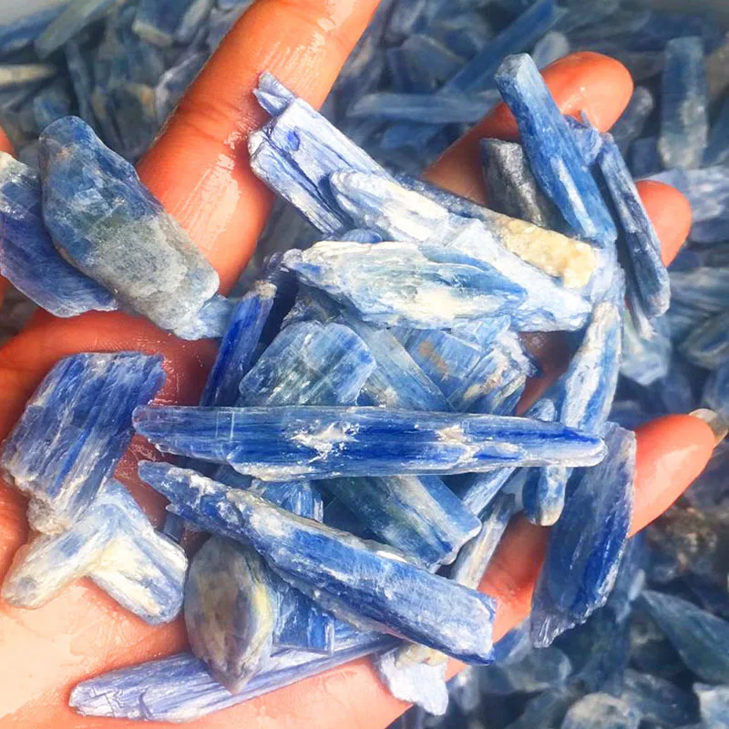 100g Wholesale Precious Natural Mineral Kyanite Crystal Specimen Stone Raw Blue Calcite Gemstone Chip For Reiki Healing