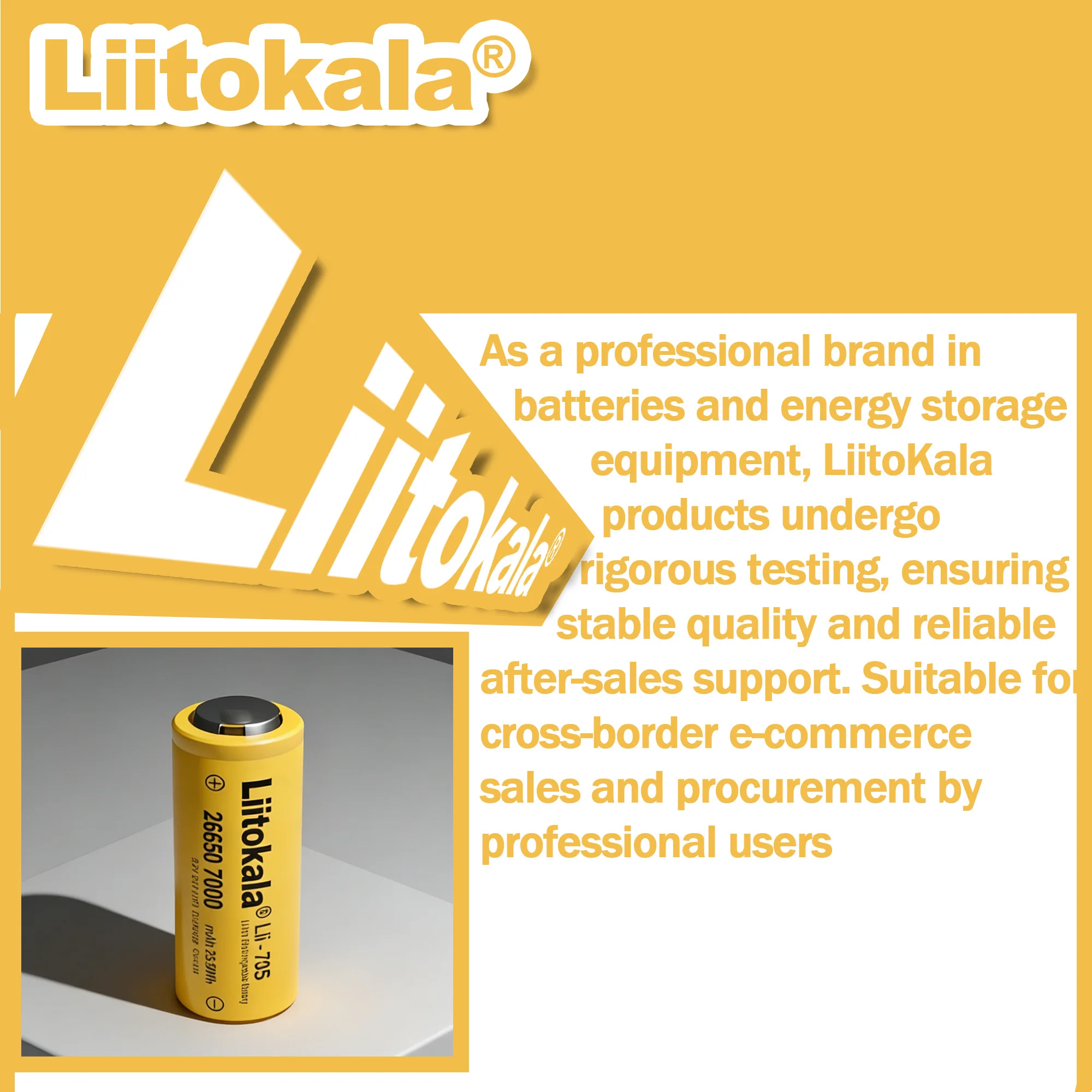 LiitoKala LII-70S-JT 26650 3.7V 7000mA 35A power Rechargeable lithium battery 26650 Suitable for Flashlight batteries