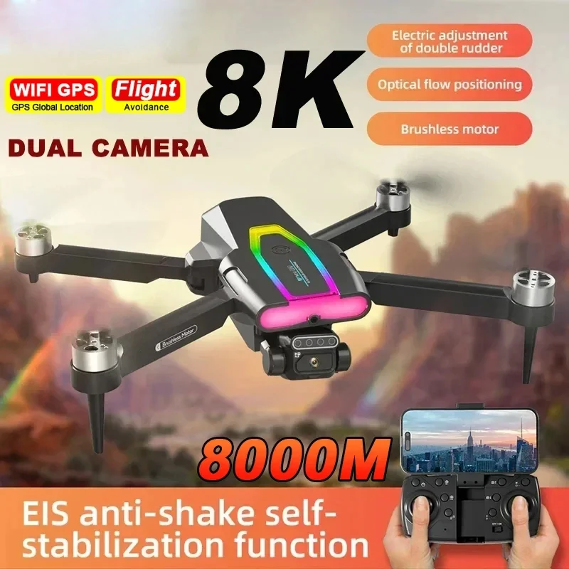 

Для дрона xiaomi F199 HD аэрофотосъемка двухосевой рулевой механизм бесщеточный двигатель обход препятствий двойная камера Дрон игрушка
