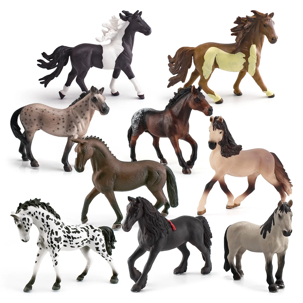Mini Appaloosa Tennessee Walking Horse Pinto Stallion Model Realistic Wild Animal Figurine Desktop Decoration Ornament - Detail 1