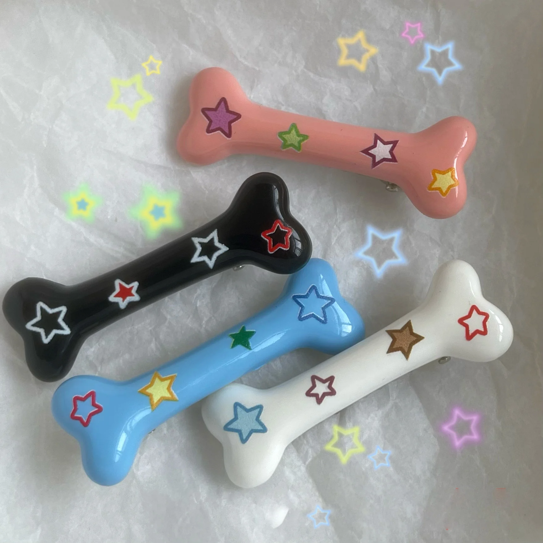 Cute Dog Bone Shape Hairpin Women Girls Lovely Halloween Hair Clips Brooch Hair Clamps Barrettes Party Cosplay Costume Props