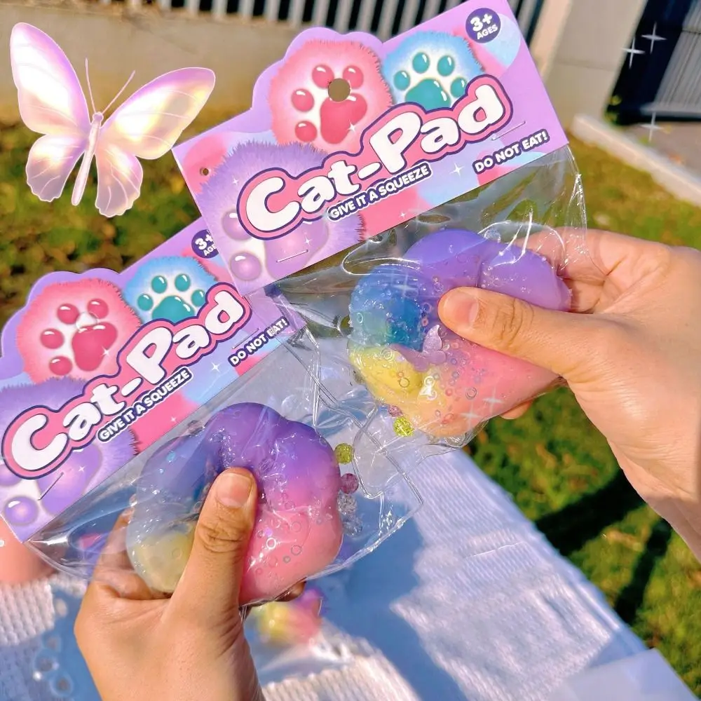 カラフルなソフト猫足抗ストレス足女の子子供のおもちゃギフトフワフワタバスタパ足大人の感覚おもちゃ抗ストレスタップ足