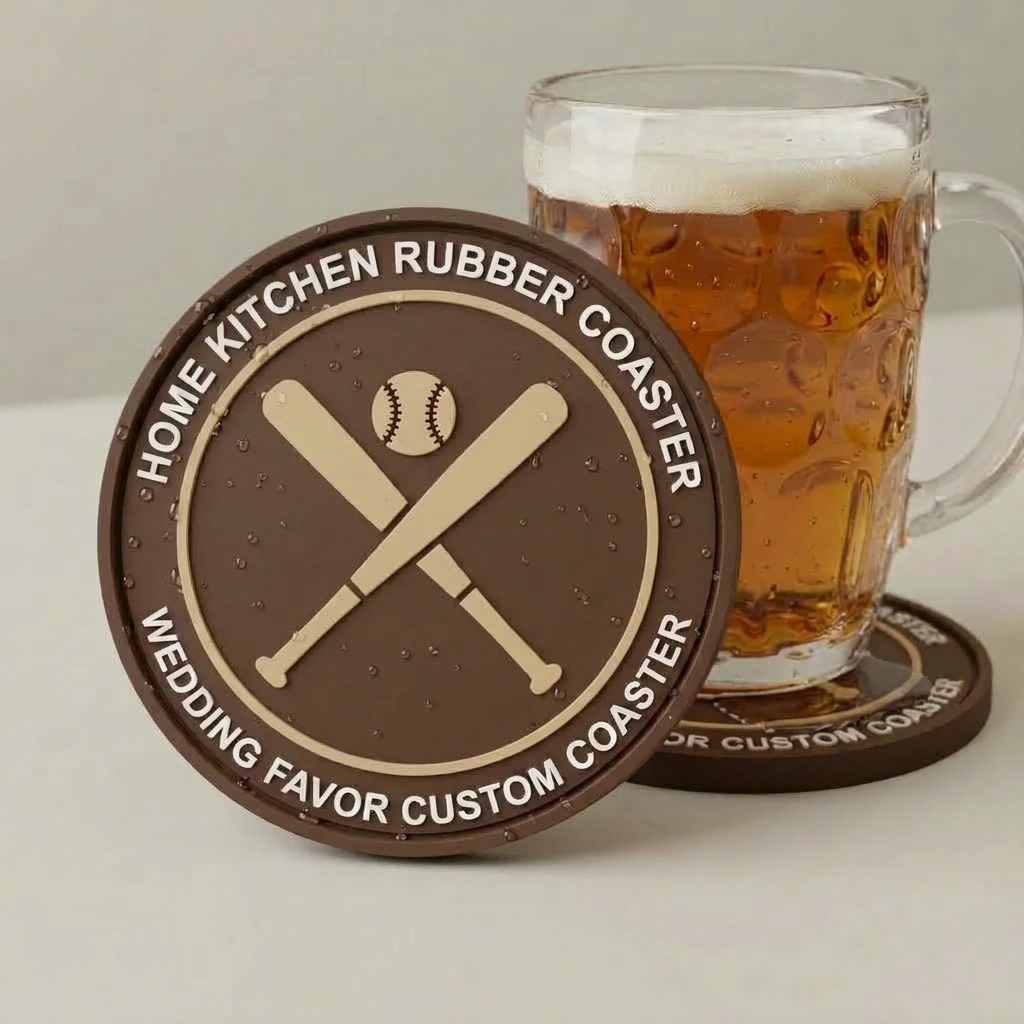 Custom Soft PVC Cup Coaster Personalized Logo Rubber Drink Mat Any Shape for Home Bar Table Decor