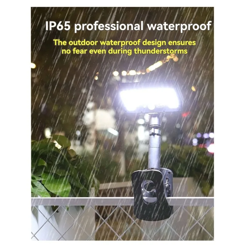 A59Z-مشبك بالطاقة الشمسية على ضوء مستشعر الحركة، IP65 إضاءة مقاومة للماء الجدار مصباح للخارجية للتخييم حديقة ساحة خيمة ضوء الشارع #5