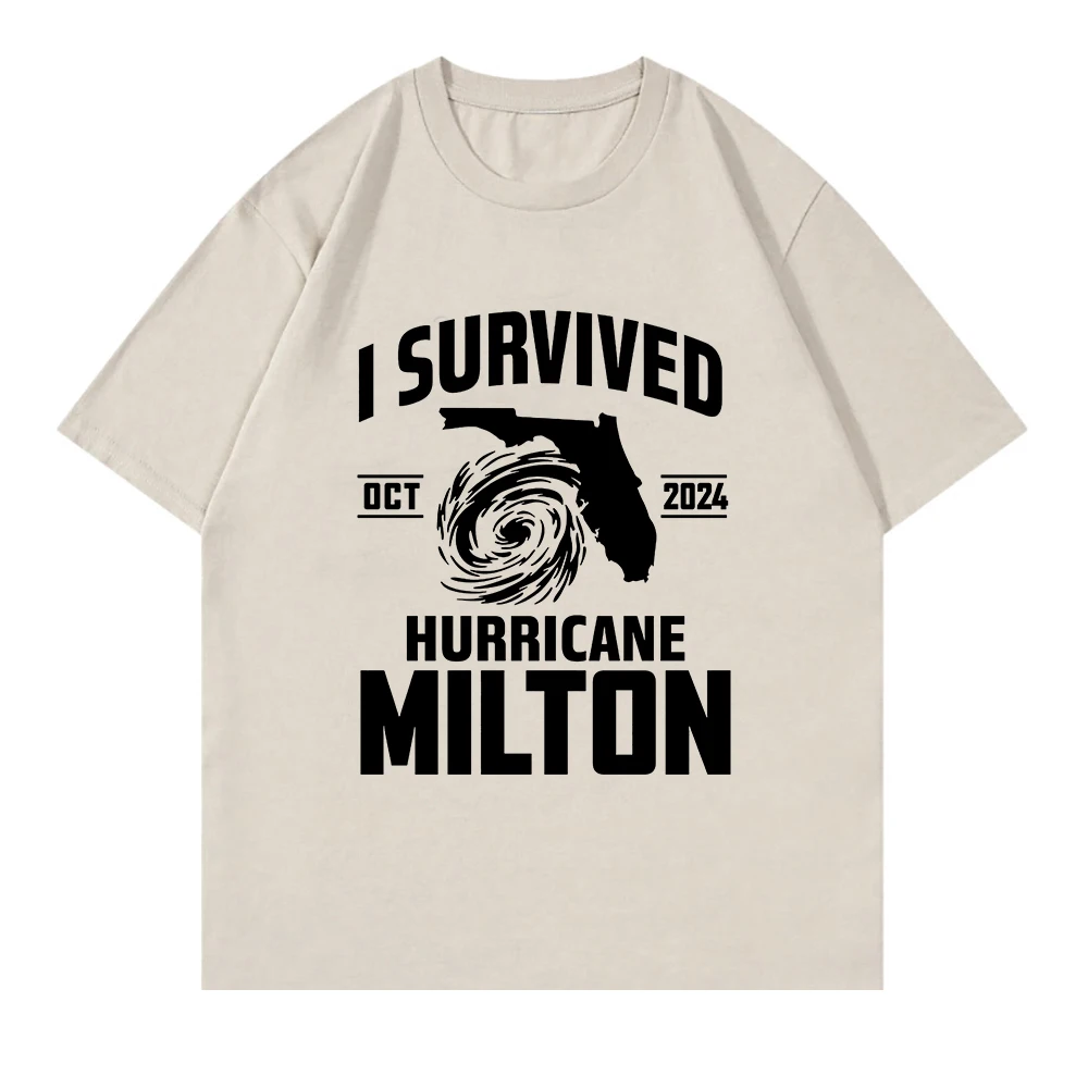 Hurricane Milton TShirt 2024 Men Clothing Harajuku Tops Unisex High Quality Casual Cotton TShirts Graphic Clothes