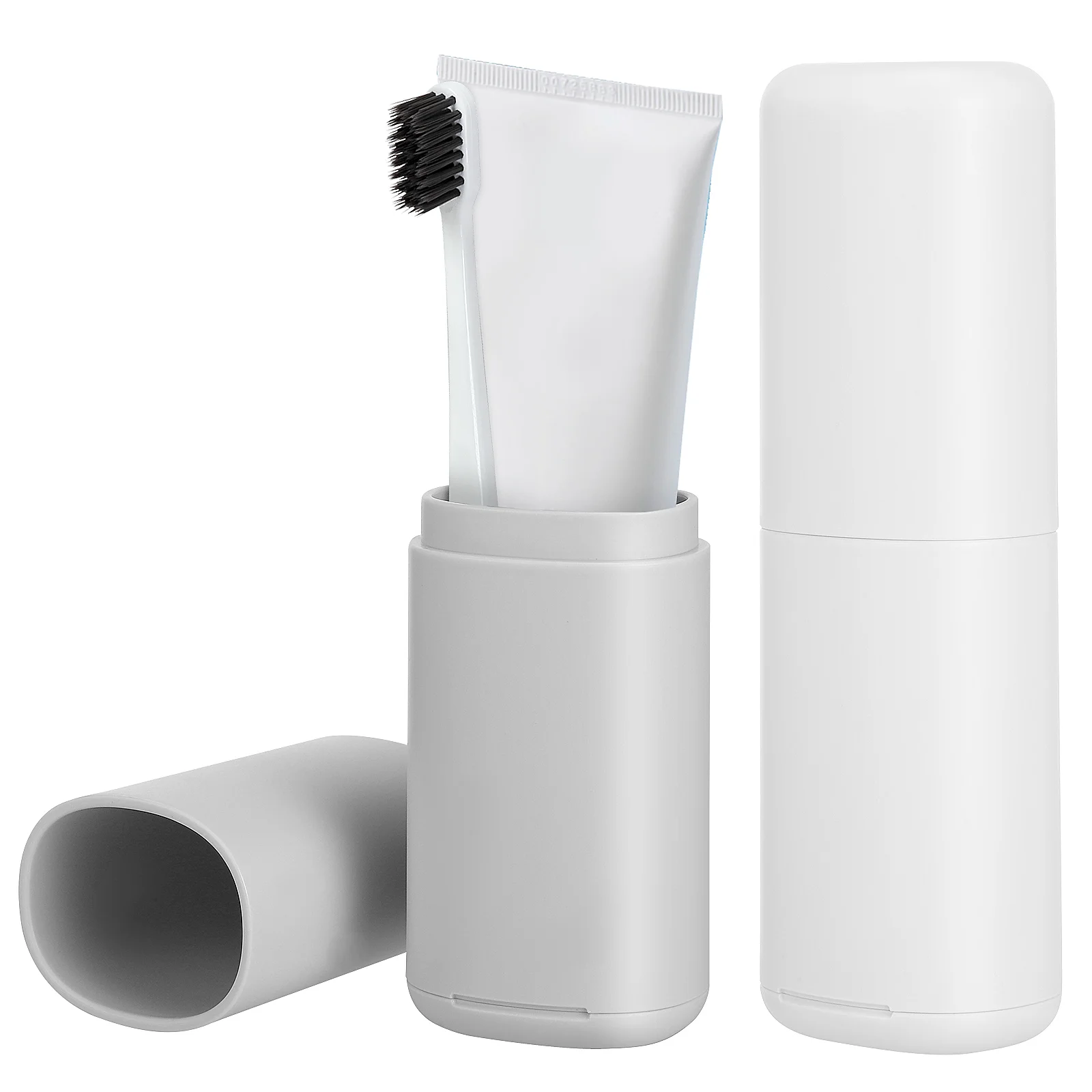 

2 Pcs Travel Wash Cup Portable Toothpaste Container Toothbrush Holder Holders Case