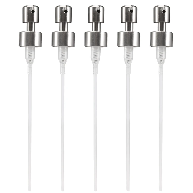 

5Pcs Stainless Steel Soap Pump Replacement 28 Teeth Metal Bottle Nozzles Lotion Dispenser Head