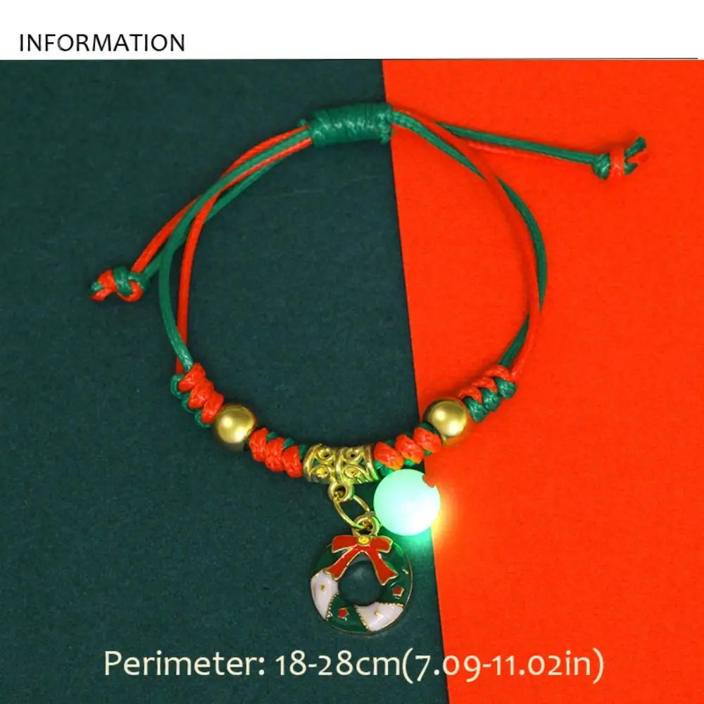 Ogniowa Świecąca Bransoletka Świąteczna Łoś Płatek Śniegu Wesołych Świąt Bransoletka Noctilucent Snowman Advent Wreath Xmas Bracelet