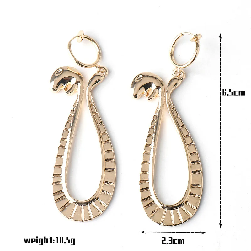 Cartoon Snake Pendant Earrings Anime Boa Hancock Cosplay Prop Dangle Eardrop Jewelry Cute Party Gifts for Woman Girls - view 4