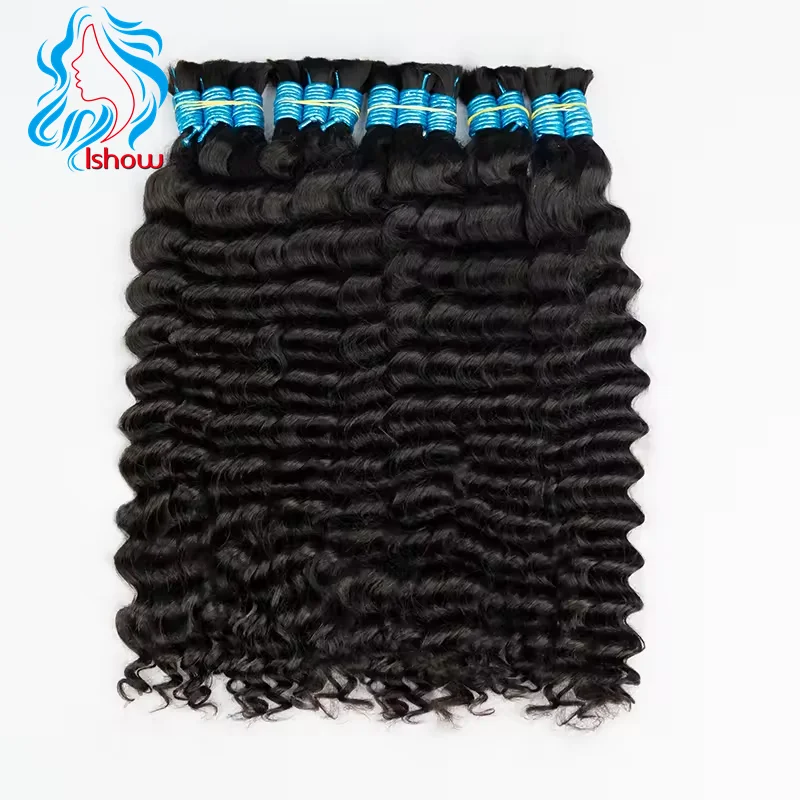 No Weft Straight Curly Bulk Braiding Vietnamese Hair Machine Made Human Hair Bulk Extensions 1B Blonde Color Hairpiece 18-30inch