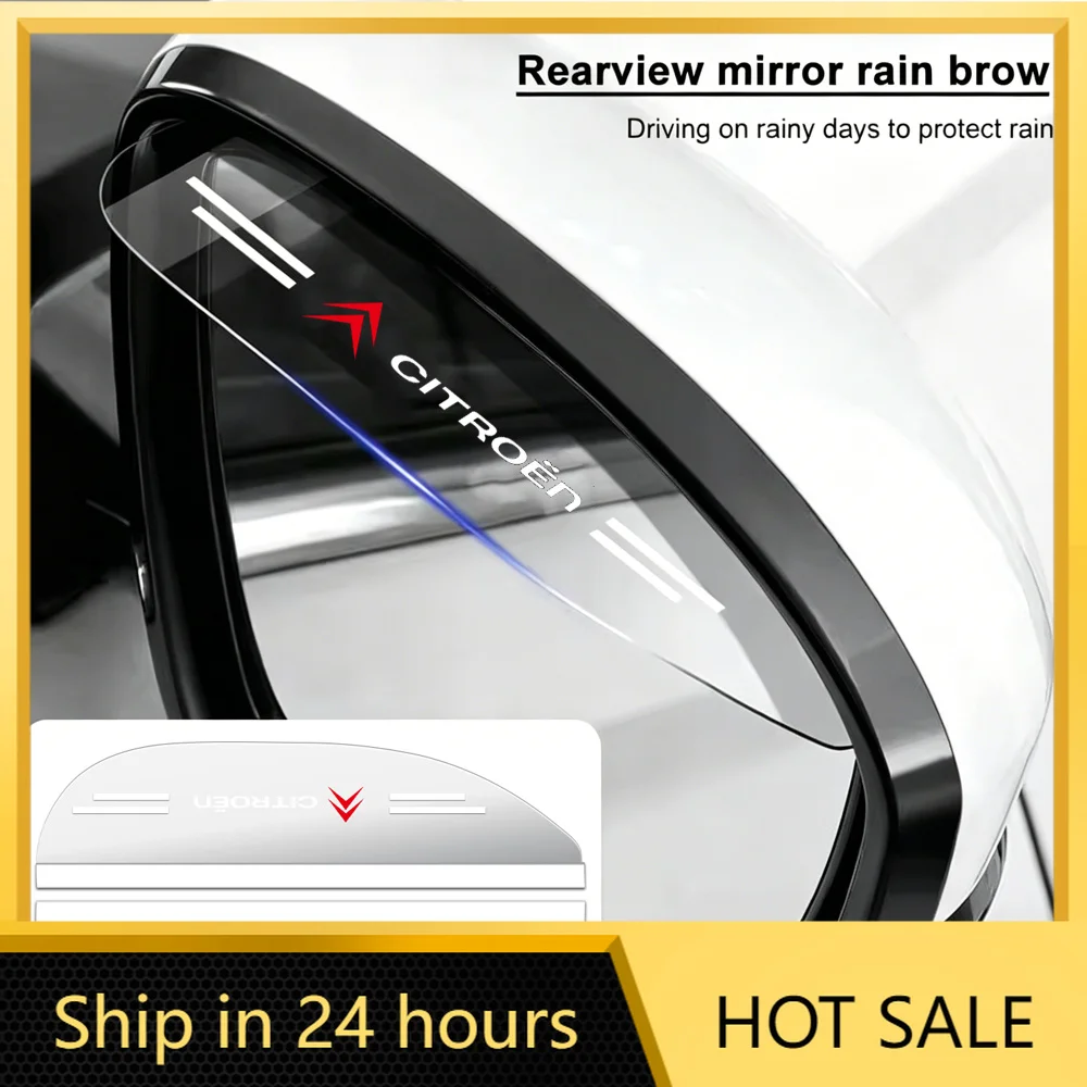 

Car Sticker 2pcs Transparent Car Rear View Mirror Rain Brow Sun Visor Cover Rain Cover For Citroen Berlingo C3 Aircross C5 Aircr