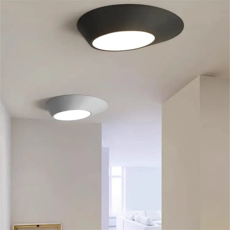 

Nordic Angled Ceiling lamp minimalist circular Ceiling Light for bedroom Study room hallway Black white led ceiling light