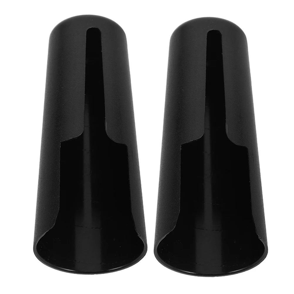 

2 Pcs Saxophone Head Cap Mouthpiece Caps Musical Instrument Black Plastic Clarinet