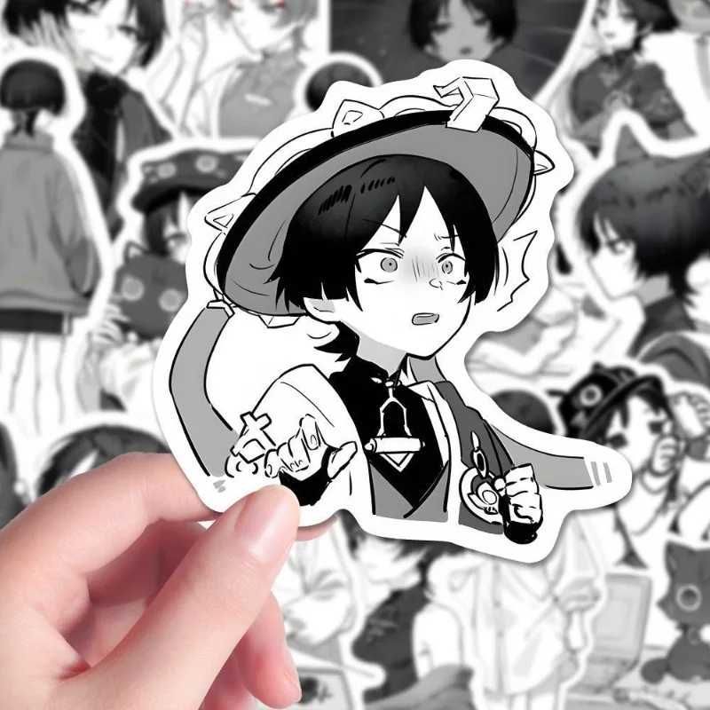 50Pcs/Pack Anime Game Stickers White Style Stickers Wanderer Scaramouche Kunikuzushi Vagrant  DIY Sticker Birthday Gift