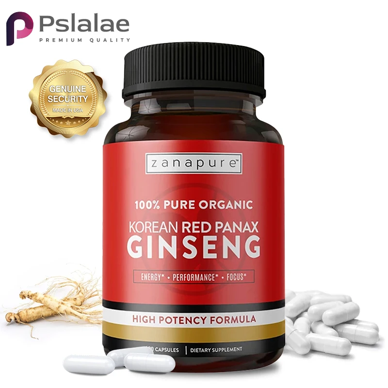 

Organic Korean Red Ginseng Capsules - High Potency Ginseng Root Extract Powder - Promotes male energy, focus, and vitality