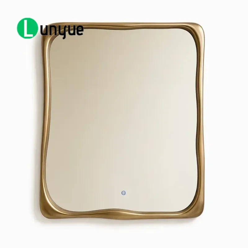 French Retro Wall Hanging Mirror Imitation Old Color Decorative Mirror for Living Room Bedroom Home Wall Decoration Vintage