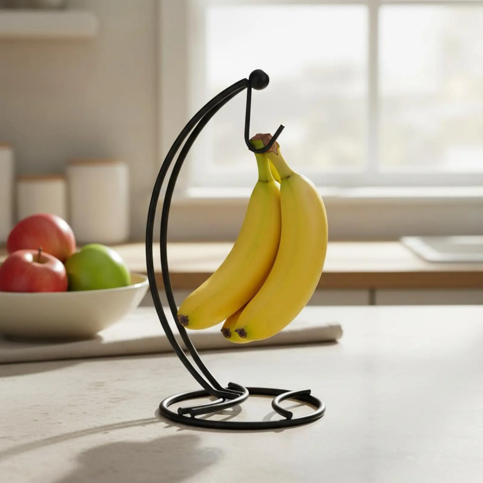 

Banana Hanger Rack Metal Banana and Berry Hanger Fruit Hanging Stand Double Hooks Berry Holder Stand Space Saving