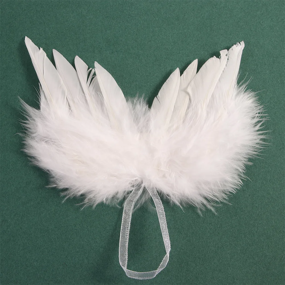 10Pcs White Vintage Feather Wing Lovely Chic Angel Christmas Tree Decoration Hanging Ornament Home/Party/Wedding Ornaments