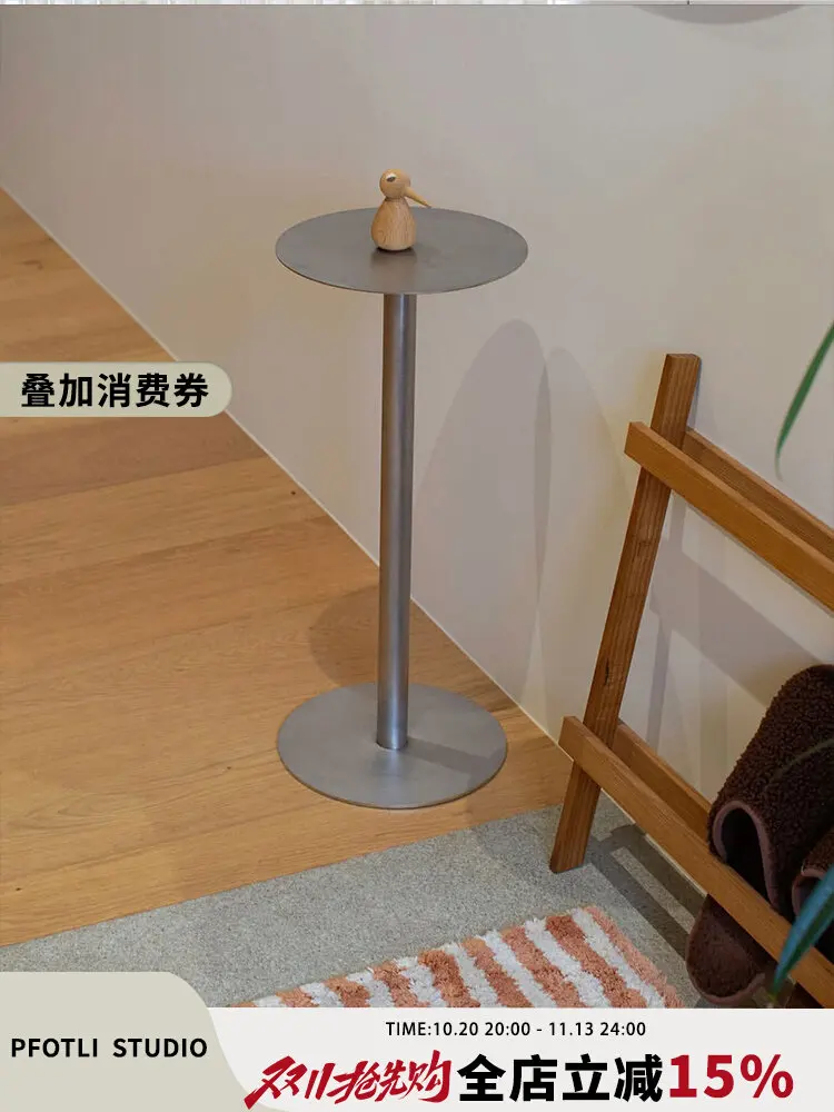 Stainless steel small round table Internet celebrity shop snacks dessert milk tea shop table commercial cafe