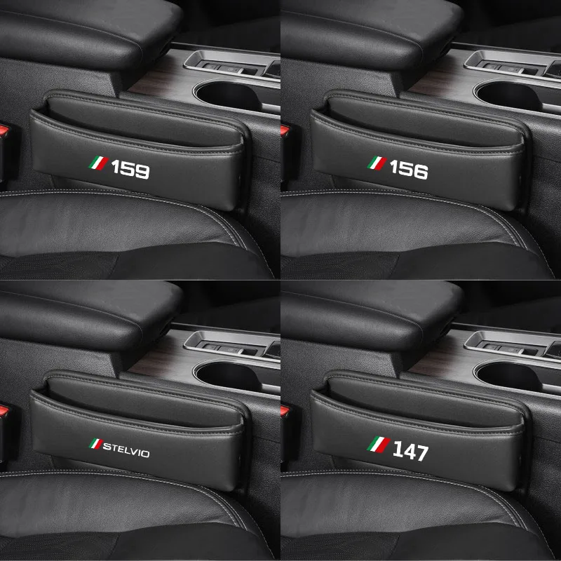 Multifunction Car Seat Gap Organizer Seat Crevice Slot Storage Box for Alfa Romeo Giulia STELVIO Giulietta 156 159 147 Mito