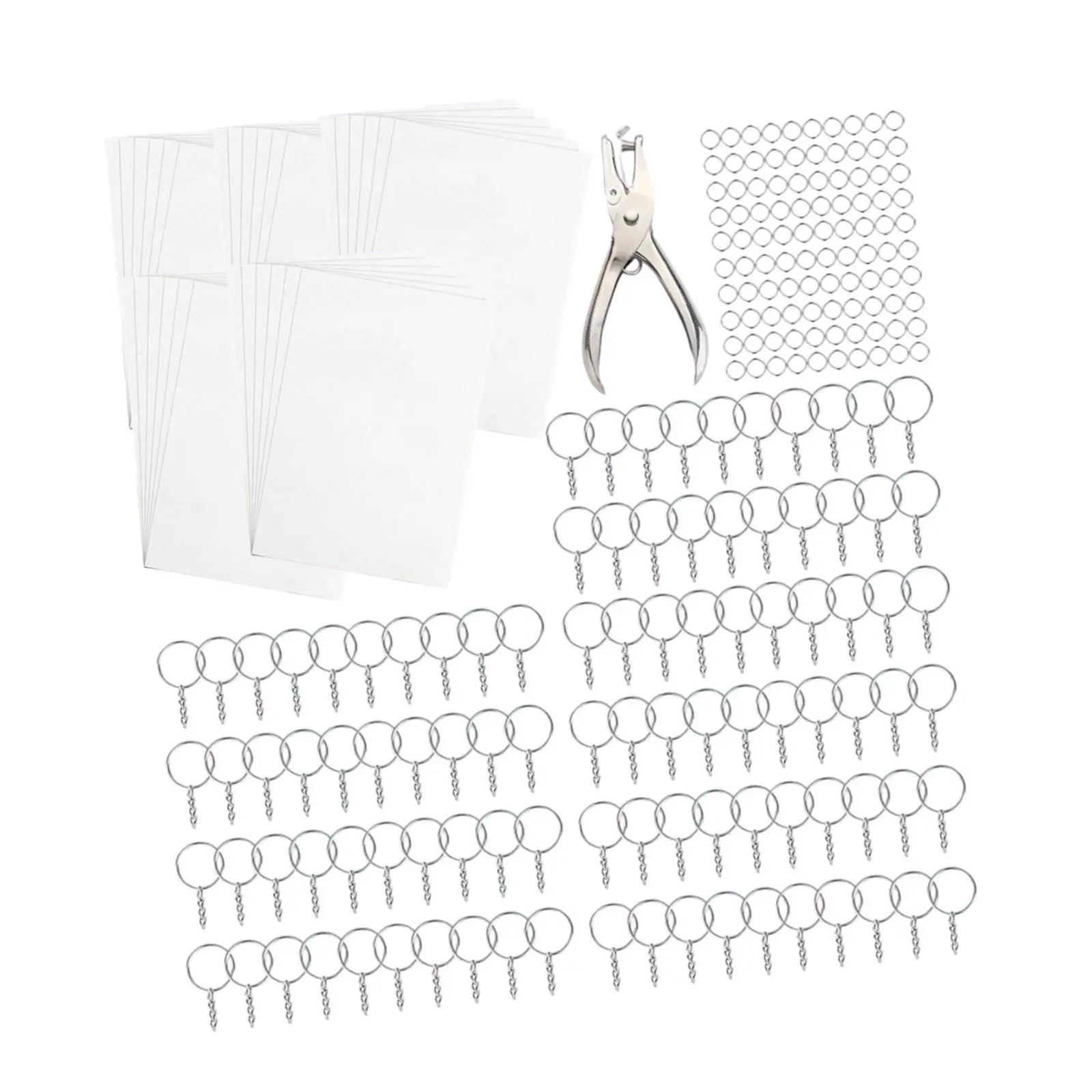 

50Pcs Heat Shrinkable Sheet Materials with Hole Puncher for Charms Presents