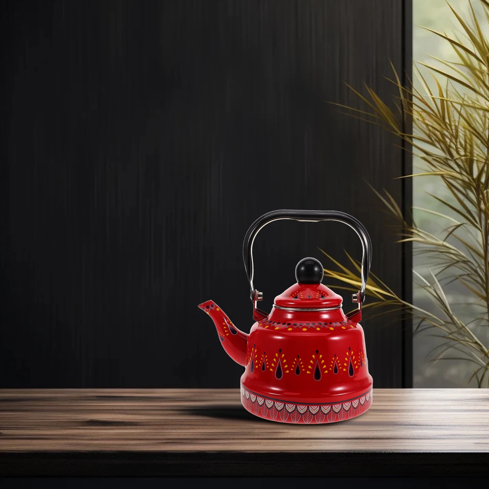 

Enamel Kettle Retro Tea Kettles Water Bottle Camping Coffee Pot Stovetop Travel