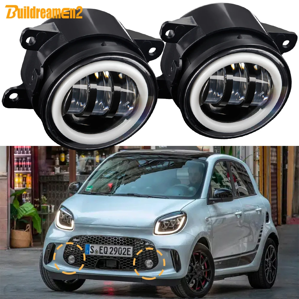 2 Pieces 30W Car Angel Eye LED Fog Light Daytime Running Turn Lamp H11 For Smart Forfour (W453) 2014 2015 2016 2017 2018 2019