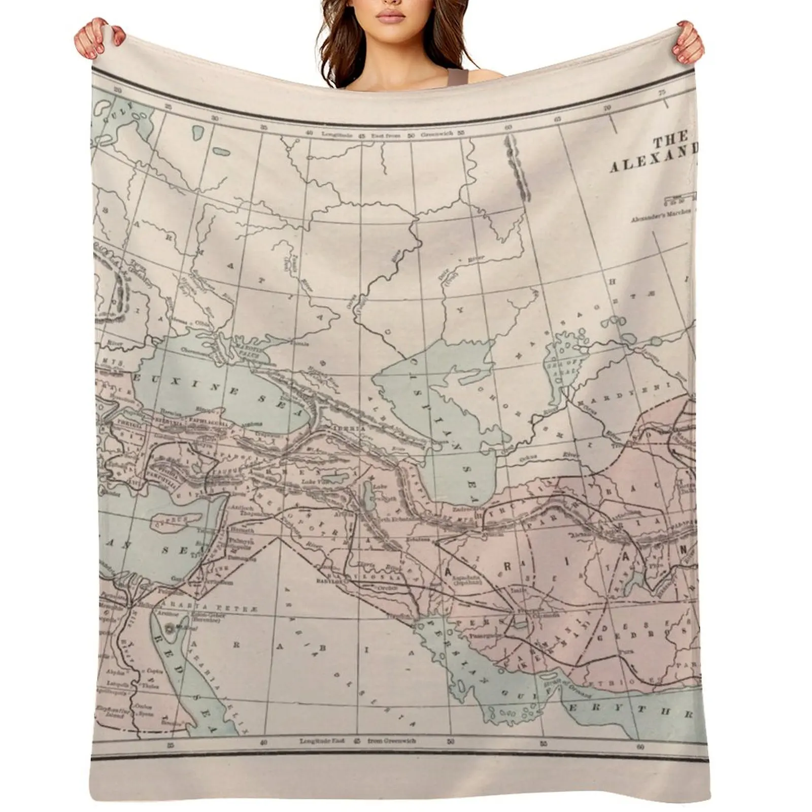 

Alexander The Great Empire Vintage Map (1901) Throw Blanket Soft Big Sleeping Bag Cute Giant Sofa Blankets