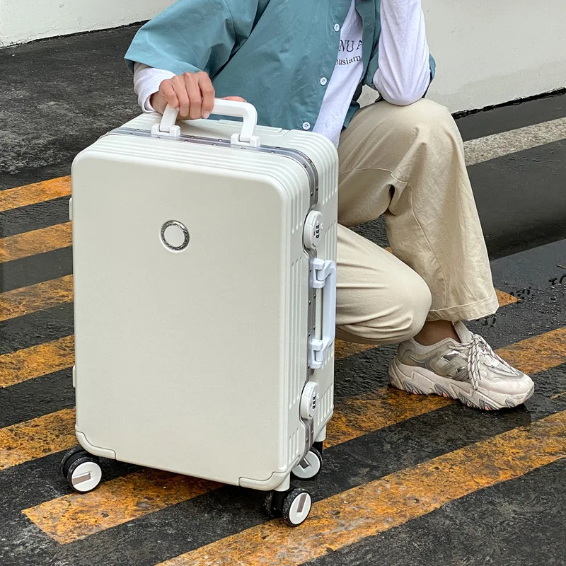 Texture Aluminium Frame Suitcase 20 Inch Boarding Box Large Capacity 28 Inch Luggage TSA Lock Trolley Case Universal Wheel 수트케이스